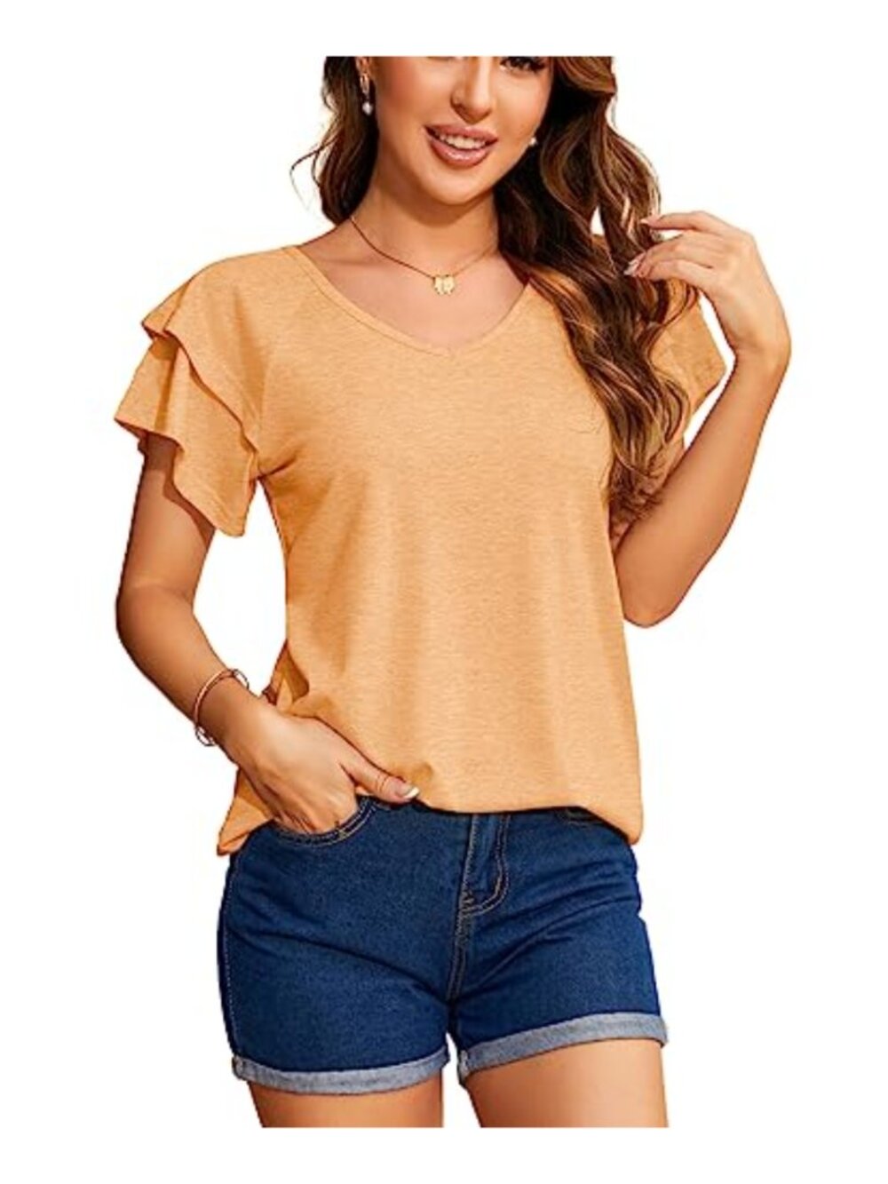 Women Long Sleeve Wrap Crop Top Deep V Neck Modal Going Out Tunic